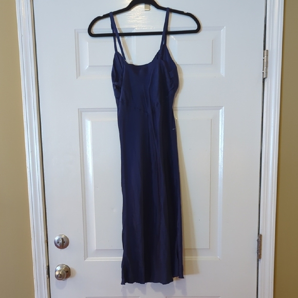 Vintage Y2K Libertine Navy Blue Slip Dress Embelished -Size M- 100% Silk - Picture 5 of 5